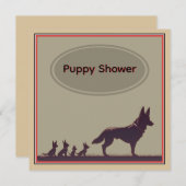 可愛いベルギーシェプドッグファミリー 招待状 (正面/裏面)