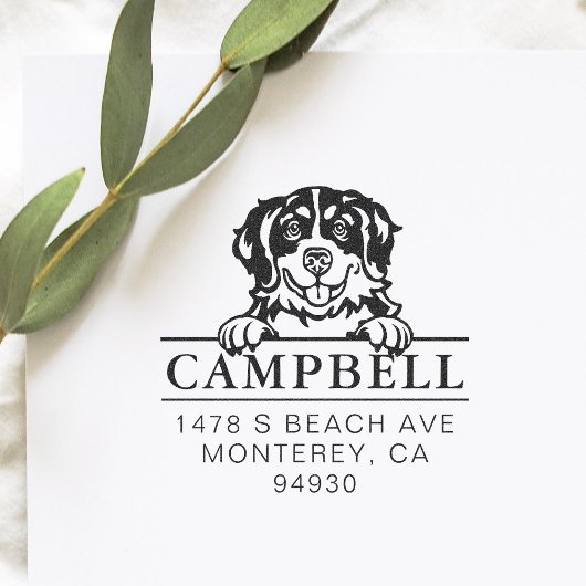 可愛いベルネーズマウンテンドッグカスタムドッグアドレス セルフインキングスタンプ