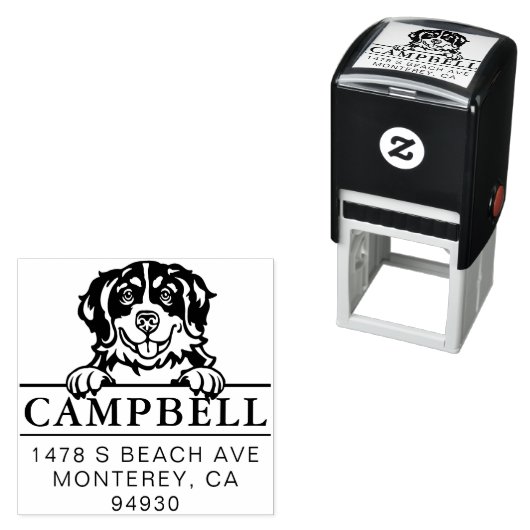 可愛いベルネーズマウンテンドッグカスタムドッグアドレス セルフインキングスタンプ (インサイチュ)