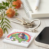 可愛いベルネーズマウンテンドッグTレックス恐竜 キーホルダー (正面右)