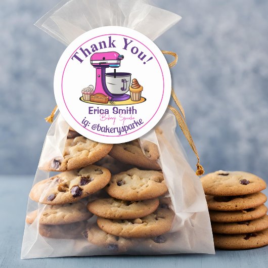 可愛いベーカリーカスタムスモールビジネスサンキュー ラウンドシール