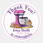 可愛いベーカリーカスタムスモールビジネスサンキュー ラウンドシール (正面)