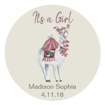 可愛いベージュスタイリッシュラマの赤ちゃんシャワー