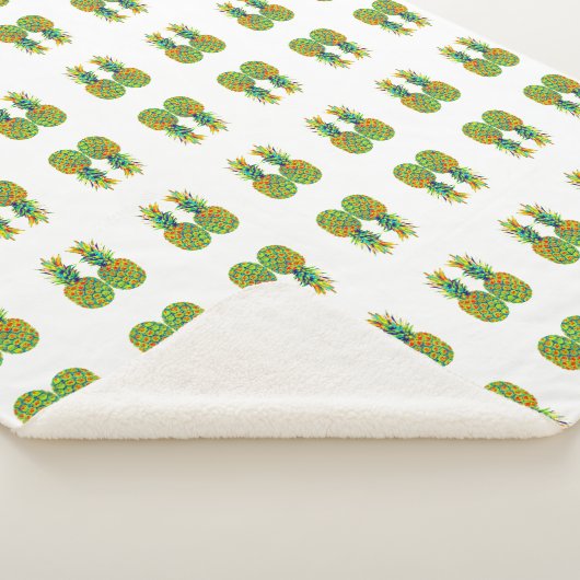 可愛いペアのパイナップルパターン シェルパブランケット (3/4)