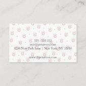 可愛いペットの足とハートペットシッターの名刺 名刺 (裏面)