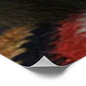 可愛いペットカラフルキャットオンラグイエローホワイトブルーレッド ポスター (角)