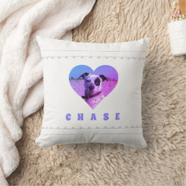可愛いペットハート写真名を追加 クッション
