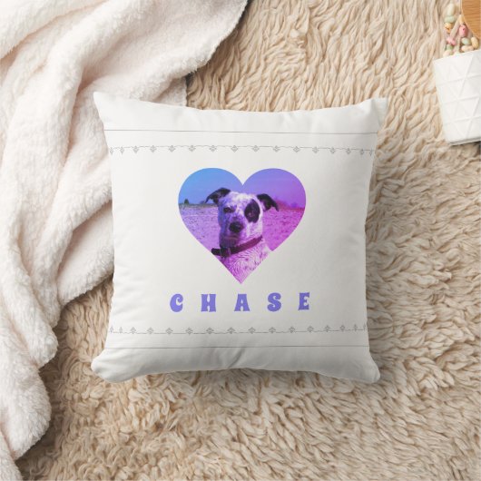 可愛いペットハート写真名を追加 クッション (ブランケット)
