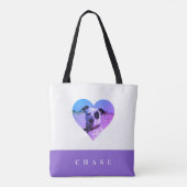可愛いペットハート写真名を追加 トートバッグ (裏面)