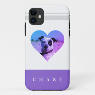 可愛いペットハート写真名を追加 iPhone 11 ケース