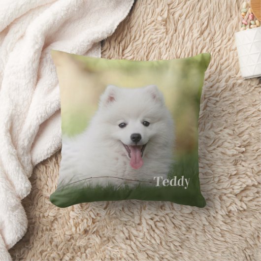 可愛いペットパーソナライズされたの写真名犬派 クッション (ブランケット)