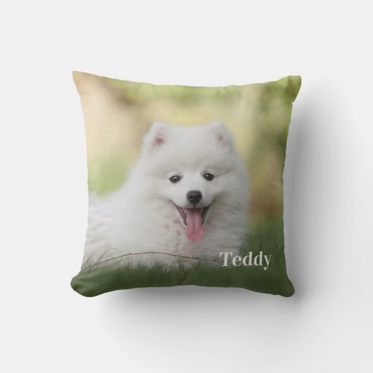 可愛いペットパーソナライズされたの写真名犬派 クッション (正面)