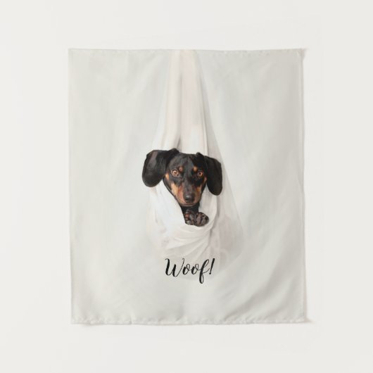 可愛いペットファミリー子犬の写真 タペストリー (正面)