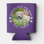 可愛いペットフォトパーソナライズされたワールド最高のドッグマム 缶クーラー (正面)