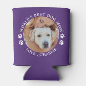 可愛いペットフォトパーソナライズされたワールド最高のドッグマム 缶クーラー (裏面)