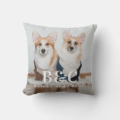 可愛いペット友達ドッグラバーモノグラム写真枕 クッション (正面)