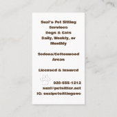 可愛いペット座り犬猫 名刺 (裏面)