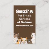 可愛いペット座り犬猫 名刺 (正面)