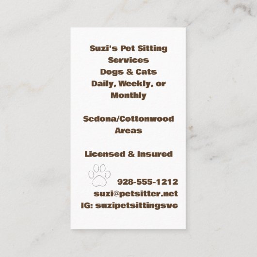 可愛いペット座り犬猫QRコード 名刺 (裏面)