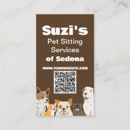 可愛いペット座り犬猫QRコード 名刺