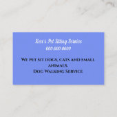 可愛いペット座気に獣犬歩く 名刺 (裏面)