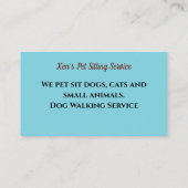 可愛いペット座気に獣犬歩く 名刺 (裏面)