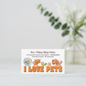 可愛いペット座気に獣犬歩く 名刺 (スタンド正面)