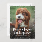 可愛いペット暖かくファジーなクリスマスの写真 シーズンポストカード (正面/裏面)