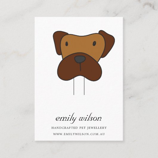 可愛いペット犬茶色のラベルピンチャーム表示テンプレート 名刺 (正面)