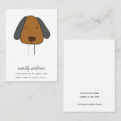 可愛いペット犬茶色のラベルピンチャーム表示テンプレート 名刺 (正面/裏面)