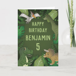 可愛いペルソナライザブルキッドの恐竜ハッピーバースデー カード