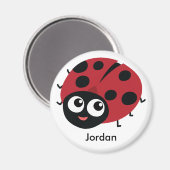 可愛いペルソナライザブルレッドLadybugあなたの名前を追加 マグネット (正面/裏面)