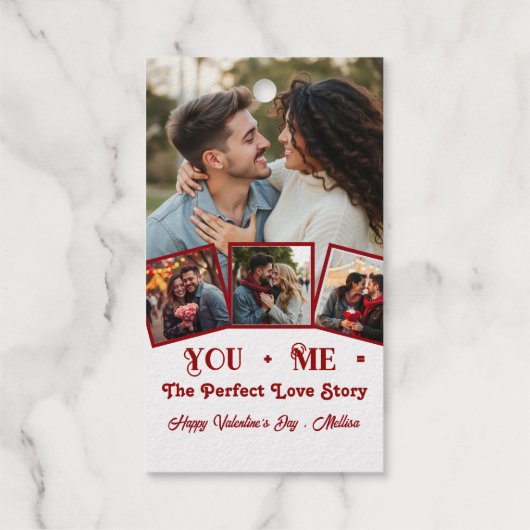 可愛いペルソナライズフォトバレンタインデー ギフトタグ (裏面)