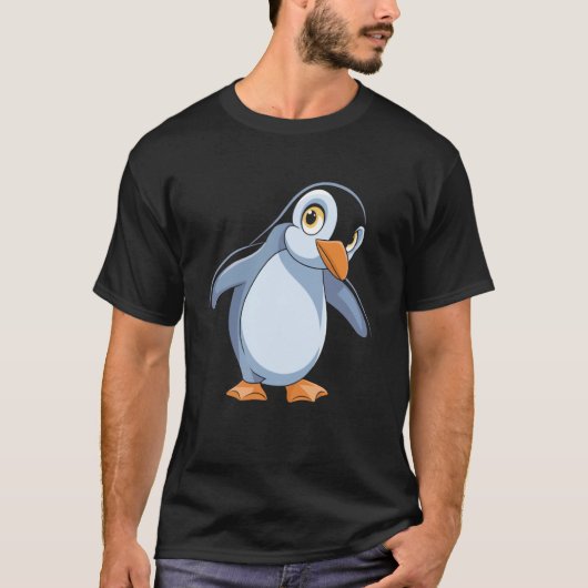 可愛いペンギンが好きな女の子や女性へのプレゼントに Tシャツ (正面)
