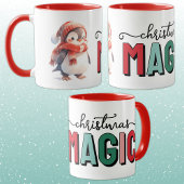 可愛いペンギンのクリスマスマジック マグカップ