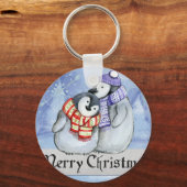 可愛いペンギンの群れ キーホルダー (正面)