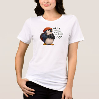 可愛いペンギンの「大切なのは思い出」トラベルデザイン トライブレンドTシャツ