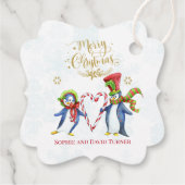 可愛いペンギン夫妻メリークリスマススクリプト フェイバータグ (裏面)