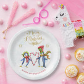 可愛いペンギン夫妻メリークリスマススクリプト ペーパープレート (パーティー)