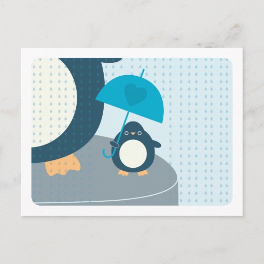 可愛いペンギン男の子の言葉アドバイスママ葉書 アドバイスカード (正面)