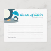 可愛いペンギン男の子の言葉アドバイスママ葉書 アドバイスカード (裏面)