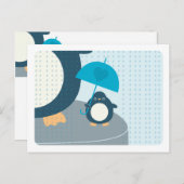 可愛いペンギン男の子の言葉アドバイスママ葉書 アドバイスカード (正面/裏面)