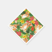 可愛いペンブロークウェルシュコーギー柄 スタンダードカクテルナプキン (角)