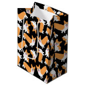 可愛いペンブロークウェルシュコーギー柄 ミディアムペーパーバッグ (正面アングル)