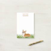 可愛いペンブロークコーギドモノグラム名 ポストイット (デスク上)