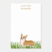 可愛いペンブロークコーギドモノグラム名 ポストイット (正面)