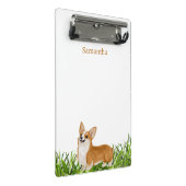 可愛いペンブロークコーギドモノグラム名 ミニクリップボード (アングル)