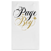 可愛いページボーイワードアートウェディングパーティー スモールペーパーバッグ (裏面)