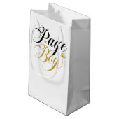 可愛いページボーイワードアートウェディングパーティー スモールペーパーバッグ (裏面アングル)