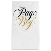 可愛いページボーイワードアートウェディングパーティー スモールペーパーバッグ (正面)